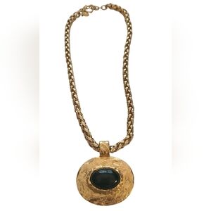 Erwin Pearl brand necklace with faux onyx pendant